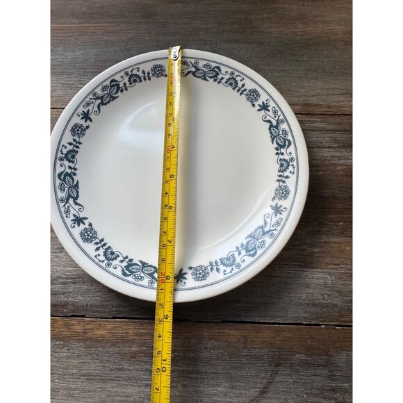 2 Vintage White Plates With Blue Floral Design 8" Diameter Dinnerware - Picture 6 of 9